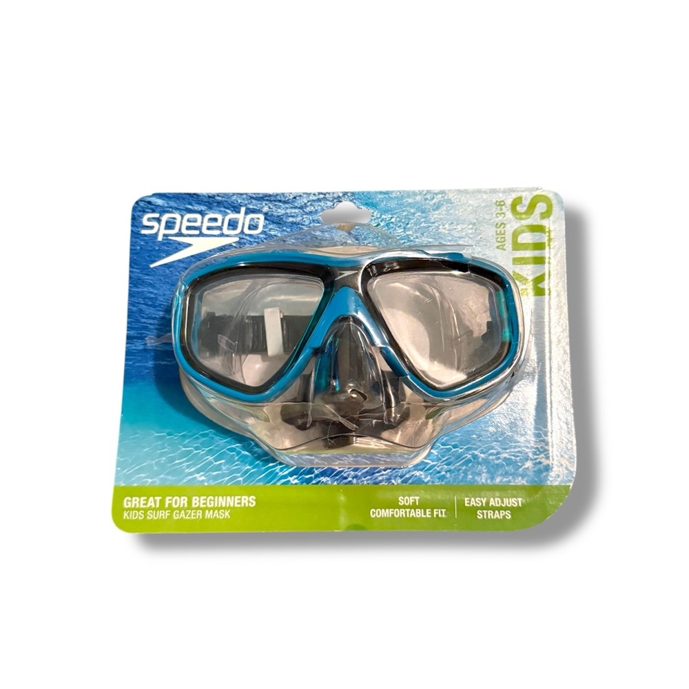 Speedo NWT Kids‎ Surf Gazer Swim Mask Blue Ages 5-8 Pool Gear Snorkel